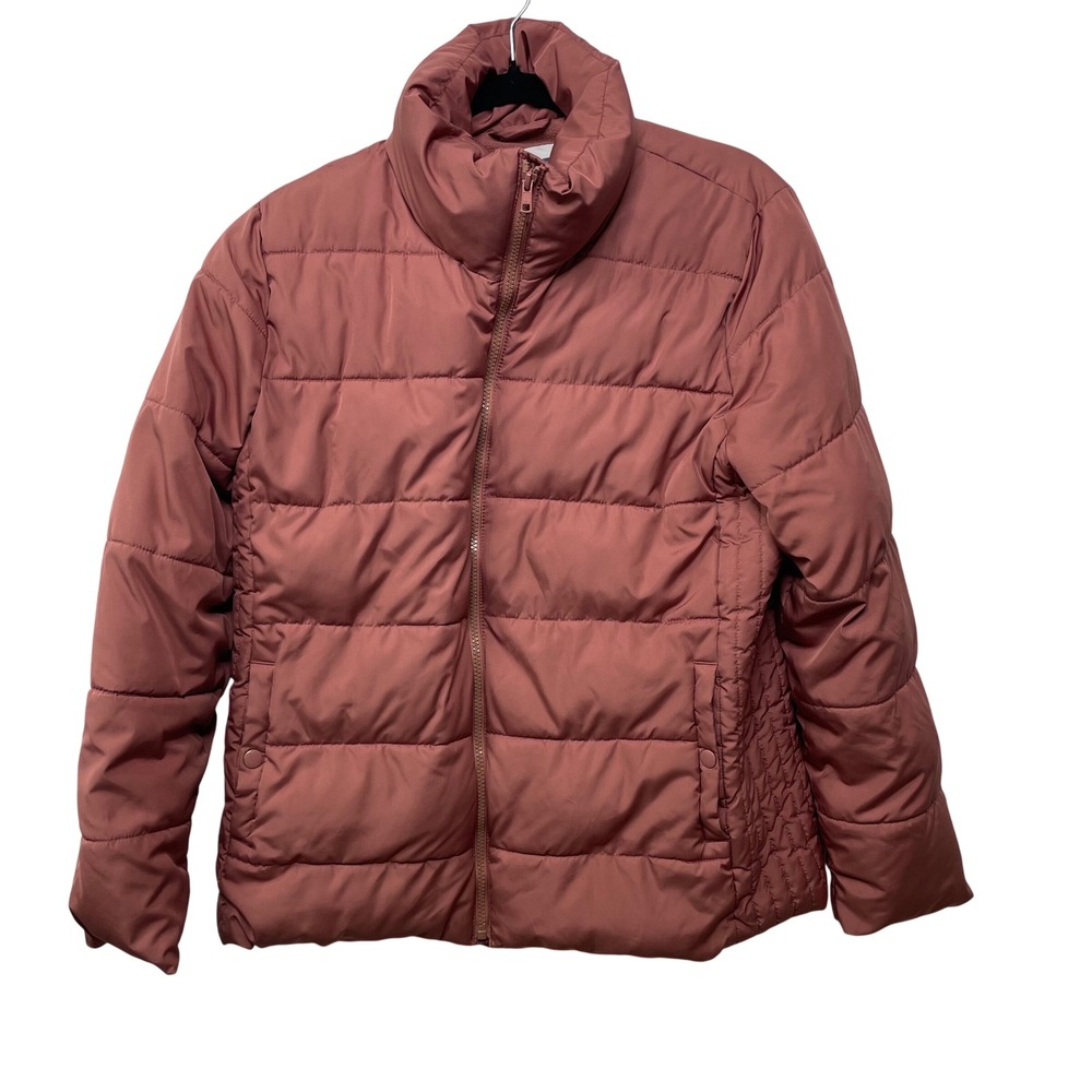 Old Navy Womens Pink Fleece‎ Lined Quilted Puffer Jacket Quilted Coat Warm L